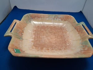 Beswick England Art Deco Square Handled Orange Platter Sandwich Plate Dish 359 - Picture 1 of 8