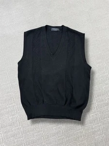 Yves Saint Laurent Strick Pullover Weste Herren Gr. Large Schwarz Vintage Logo 90er 80 - Bild 1 von 5