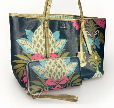 RARE Large Spartina 449 Daufuskie Island Tote Bag & Wallet Pineapple Beach Purse - Image 1 of 4
