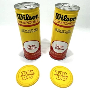 2 Vintage Wilson Championship Sealed Tennis Ball Cans Optic Yellow New E12 - Picture 1 of 9