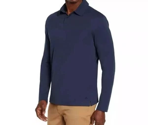 NEW Banana Republic Men’s Long Sleeve Luxe Touch Polo Shirt Blue Size M - Picture 1 of 4