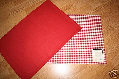 NEW PLACEMATS TABLE RUNNER LOT RED/WHITE CHECKED NWT - Image 1 of 2