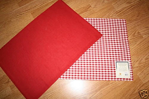 NEW CLOTH PLACEMATS RED/WHITE CHECKED GINGHAM NWT - Image 1 of 1
