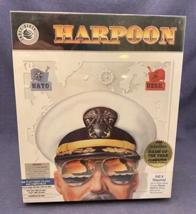 HARPOON Sellado 1988 Juego de Computadora PC Caja Grande IBM Tandy 5.25" Disquete Nuevo en Caja CGW Raro - Imagen 1 de 6