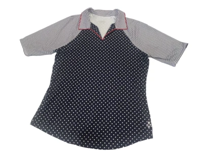 Jofit Women's Large Half Sleeve Golf Shirt in Navy /White/Red - Image 1 of 4