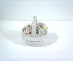 2 Piece Floral Basket Trinket Box Ardalt Lenwile China Porcelain Japan Vintage - Picture 1 of 8