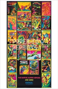 SUPERHERO BLACKLIGHT PROMOTIONAL POSTER REPRINT - Picture 1 of 1