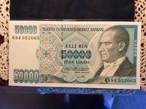 1989-1994 ,P204 50,000 Lira Turkey, NUMISTA RARITY 97%*** extremly rare banknote - Picture 1 of 5
