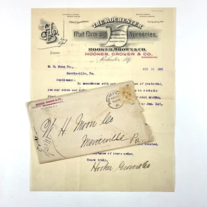 1891 The Rochester Fruit Farm Baumschulen Nutte, Grover & Co Briefumschlag NY - Bild 1 von 4