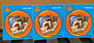 Lot (3) Vintage Looney Tunes Peel & Stick Tasmanian Devil 1999 Stick-onz sticker - Picture 1 of 3