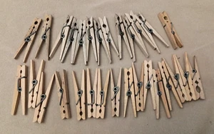 29 alfileres de madera para ropa clip de resorte primitivos desgastados resortes fuertes de 3,25 pulgadas - Imagen 1 de 10
