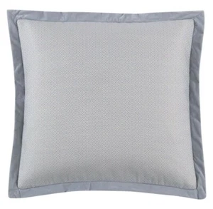 Juego de 2 fundas Veratex Brielle Euro Shams gris plata 26x26 inverso gris suave terciopelo - Imagen 1 de 6