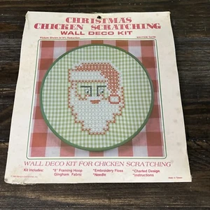 Neu Vintage Weihnachten Huhn Kratzen Wanddeko Handwerk Kit Weihnachtsmann Rahmen Inc - Bild 1 von 4
