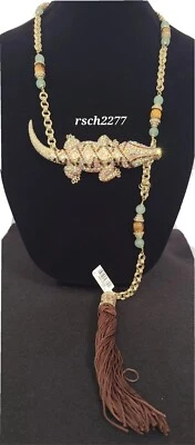 Collar/Cinturón Borla Eslabones de Cadena de Cristal Heidi Daus "Jardín de Caimán" - AUTÉNTICO Foto 1 de 4