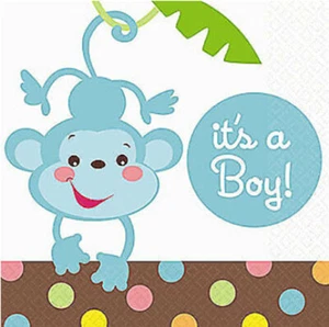 Fisher Price ES UN NIÑO Animales de la Selva Tropical Bebida SERVILLETAS DE PAPEL Baby Shower - Imagen 1 de 1