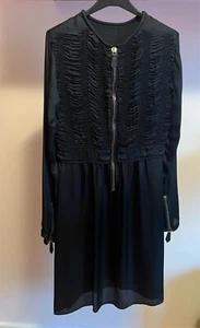 Wunderschönes rockiges Runway Burberry Kleid aus 100 % Seide mit Lederapplikatio - Bild 1 von 16