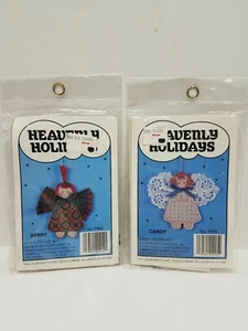 WILLMAUR mini counted cross stitch Kit Angel Berry, Candy 4" lot of 2 - Picture 1 of 5