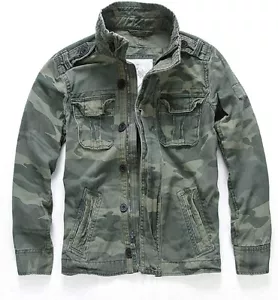 Men's Sport Stand Collar Military Camouflage Active Cargo Jacket Outwear - Picture 1 of 29