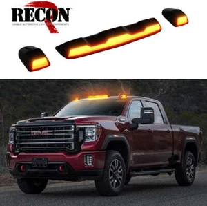 2020-2024 Chevrolet SIlverado GMC Sierra Recon 3pc Amber OLED Cab Roof Lights - Picture 1 of 5