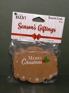 Cousin DIY 20pc MERRY CHRISTMAS Mistletoe Bracelet Cards to from gift tag craft - Picture 1 of 15