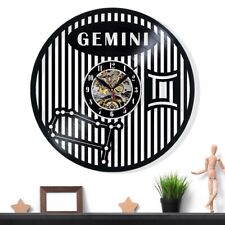 Gemini Zodiac Sign Constellation Vinyl Wall Clock Gift Surprise Birthdays Decor