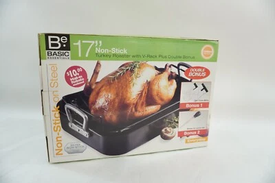 NUEVO Asador Antiadherente de Pavo con Estante, Guantes, Baster, Juego de Lacer, Nuevo en Paquete RB161 Foto 1 de 4