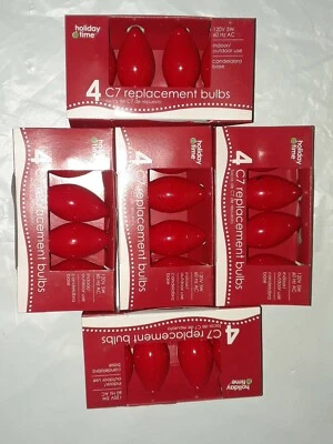 5 (Five) Packs - 4 Ceramic Red C7 Red Replacement Bulbs - Image 1 of 2