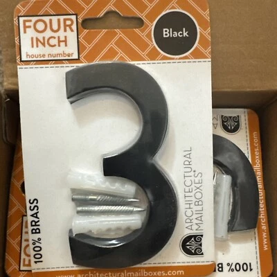 Architectural Mailboxes 4 in. Black Floating House Number 3 Case Of 10 - Image 1 of 3