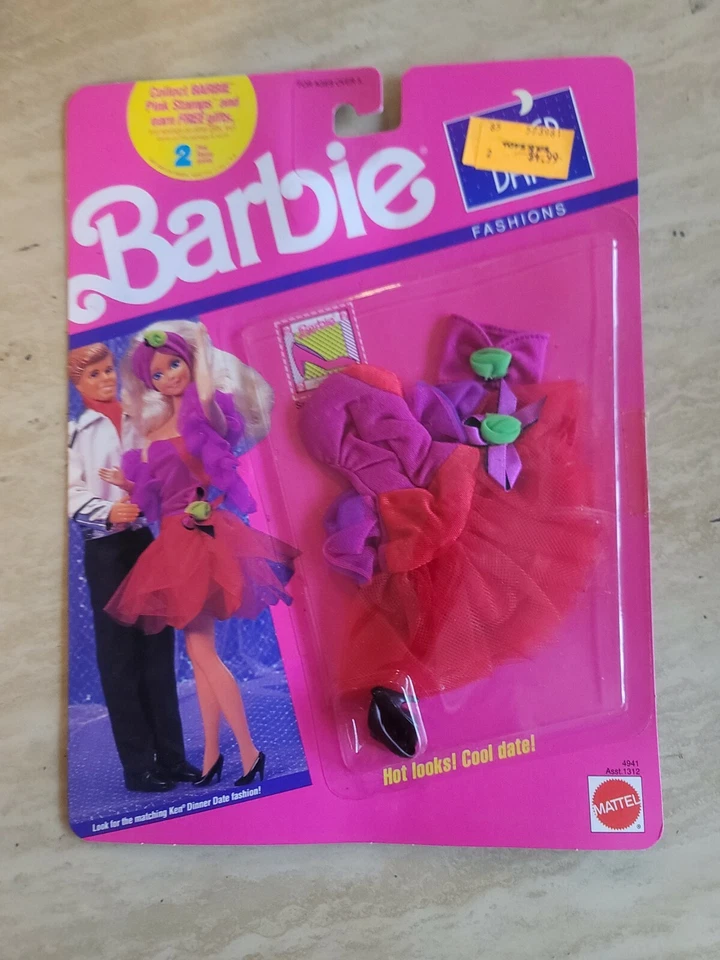 De Colección Barbie Comedor Fecha Moda Vestido Diadema Zapatos 1990 Mattel Sellado Nuevo en Caja Foto 1 de 4