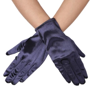 Women Satin Warm Gloves Velvet Full Finger Gloves Warm Cozy Gloves 17 Colors - Picture 1 of 28