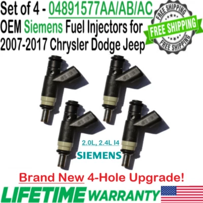 Nuevos inyectores de combustible Siemens X4 OEM 4 orificios para Jeep Patriot 2007-2017 2,0 L Foto 1 de 4