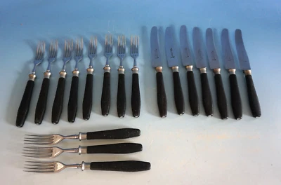 Bauhaus Besteck Menübesteck Teile mit Holzgriffe wohl 20er Jahre (F024-1065) - Bild 1 von 4