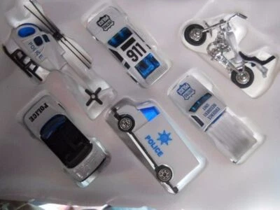 Police 6 Pc Cars Helicopter Truck ++ Vehicles Diecast Toy Play Set Pretend Play - Image 1 of 4