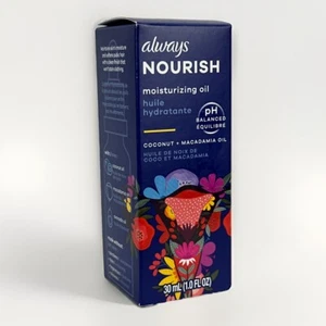 Always Nourish Moisturizing Oil For Intimate Skin Coconut Macadamia Oil 1 OZ NEW - Picture 1 of 17