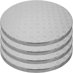 Cake Boards - 4 Pack 12 inch Silver - Reusable Round Cake Drums for Showstopp... - Picture 1 of 6