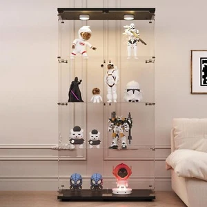 Vitrina de vidrio con luces LED y cerradura 2 puertas gabinetes de curiosidades vitrina - Imagen 1 de 36