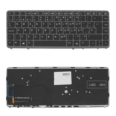 Teclado Español para portátil HP Elitebook 840 850 G1  Retroiluminado Marco gris - Imagen 1 de 4