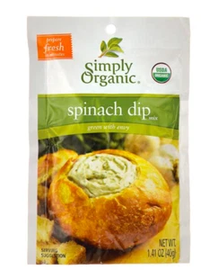 Keto Snacks: Simply Organic Low Carb Spinat Dip Mix 4 ct (2 Kohlenhydrate) - Bild 1 von 2