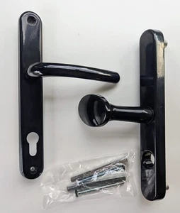 UPVC Door Handle Black Fab & Fix OFFSET 92mm/62mm HIGH SECURITY 211mm Fixings - Picture 1 of 6