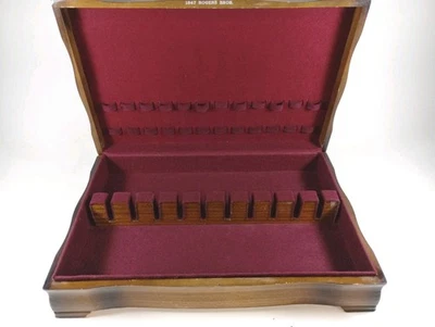 Caja vacía de cubiertos Rogers Brothers 1847 interior de fieltro rojo buen estado  Foto 1 de 4