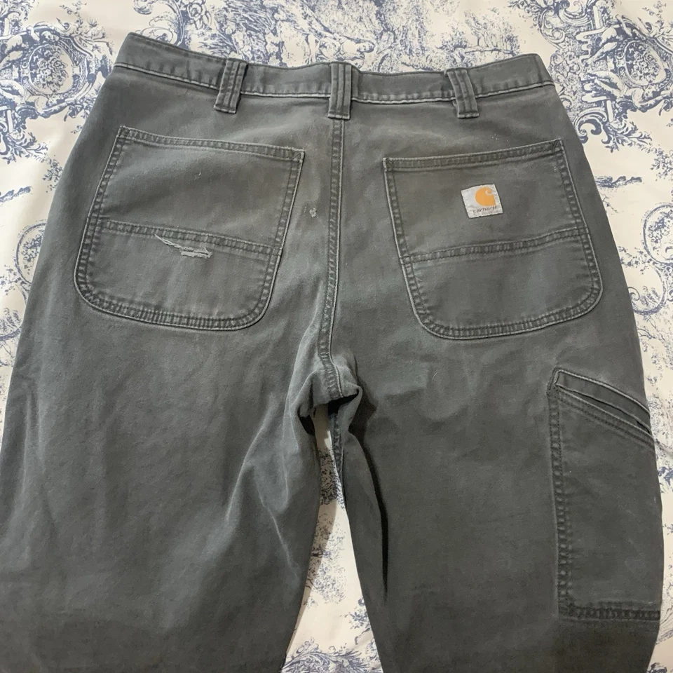 Carhartt 33x30 Pants Black Workwear Relaxed Fit Canvas-Fits 32/29 Work Wear- - Image 1 of 4