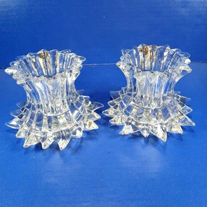 2 Crystal Aurora StarburstPartyLite Votive-Pillar Candle Holders Germany 1990s - Picture 1 of 11