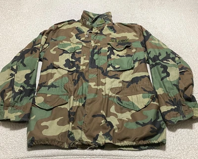 US Army Field Jacket Mens Large Camouflage Cold Weather Full Zip Hiking Outdoor - Image 1 of 4