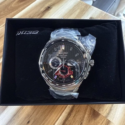 Authentic Seiko Men Solar Coutura Black Dial With Pixelated Pattern Watch SSC743 - Image 1 of 4