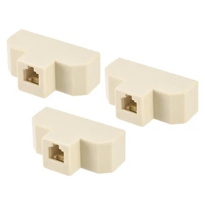 Rozdzielacz gniazda telefonicznego 6P4C 4-drożny adapter gniazda telefonicznego rozdzielacz linii 3-pak - Zdjęcie 1 z 5
