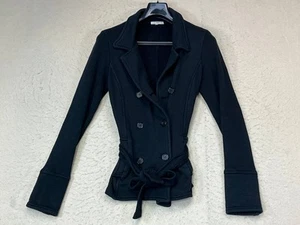 James Perse Womens Black Knit Tie Waist Blazer Jacket Size 2/M - Picture 1 of 7