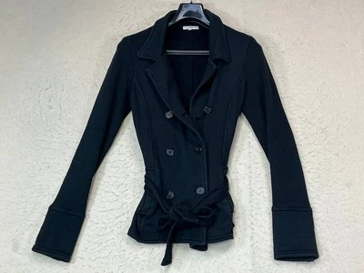 Chaqueta Blazer James Perse Mujer Negra Tejida Cintura Corbata Talla 2/M Foto 1 de 4