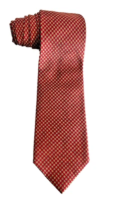 Corbata Land's End 100 % seda Repp roja a cuadros 4" de ancho Foto 1 de 4