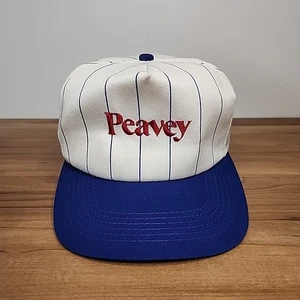 Vintage PEAVEY Farming K Products Pin Stripe Snapback Hat USA K-Products Cap - Picture 1 of 6