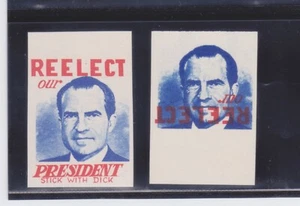 1972 NIXON POLITICAL CAMPAIGN POSTER STAMP ERROR #2 - Picture 1 of 1